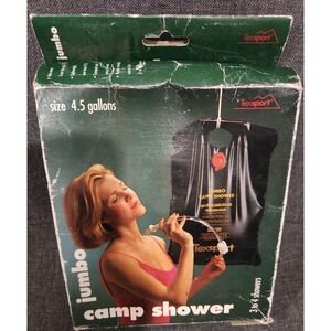 Texsport Jumbo Camp Shower 4.5 Gallons 17 Liters Hot Water Sun Lightweight PVC‎